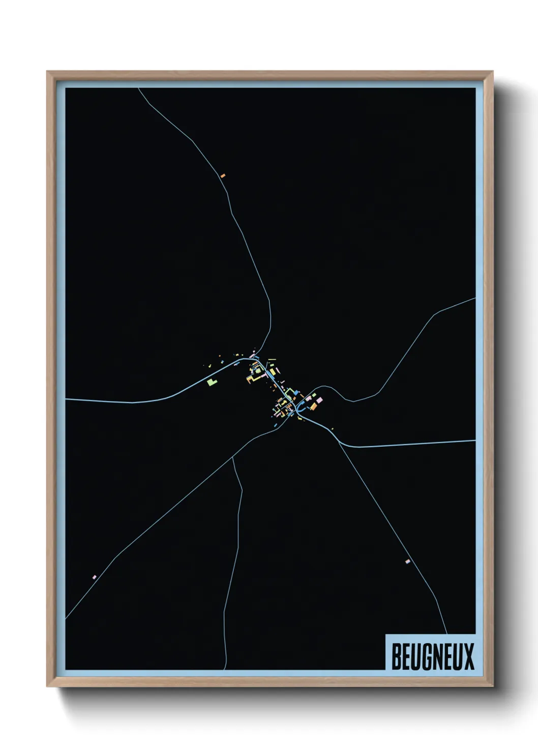 Une affiche de carte sur Beugneux