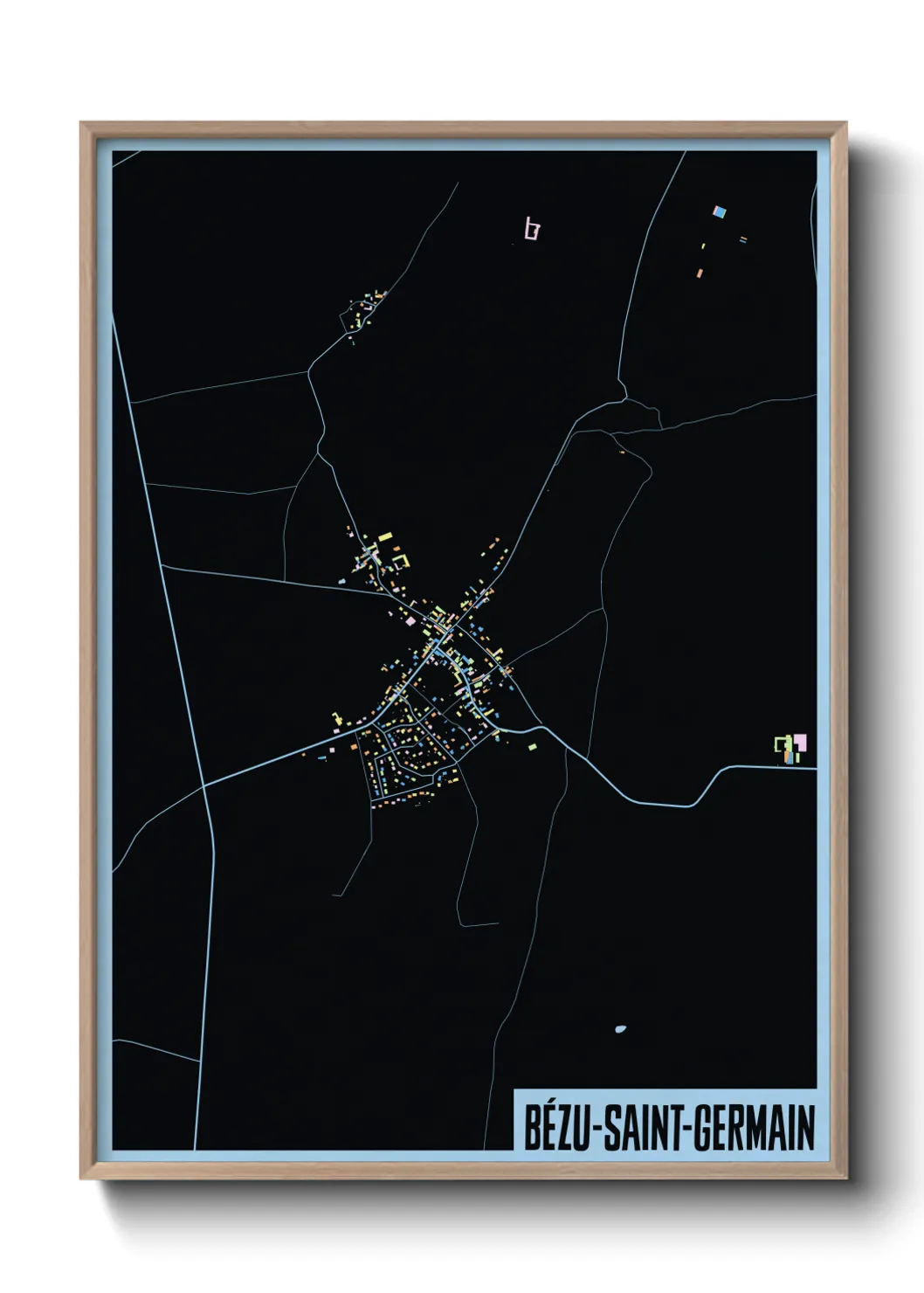 Une affiche de carte sur Bézu-Saint-Germain