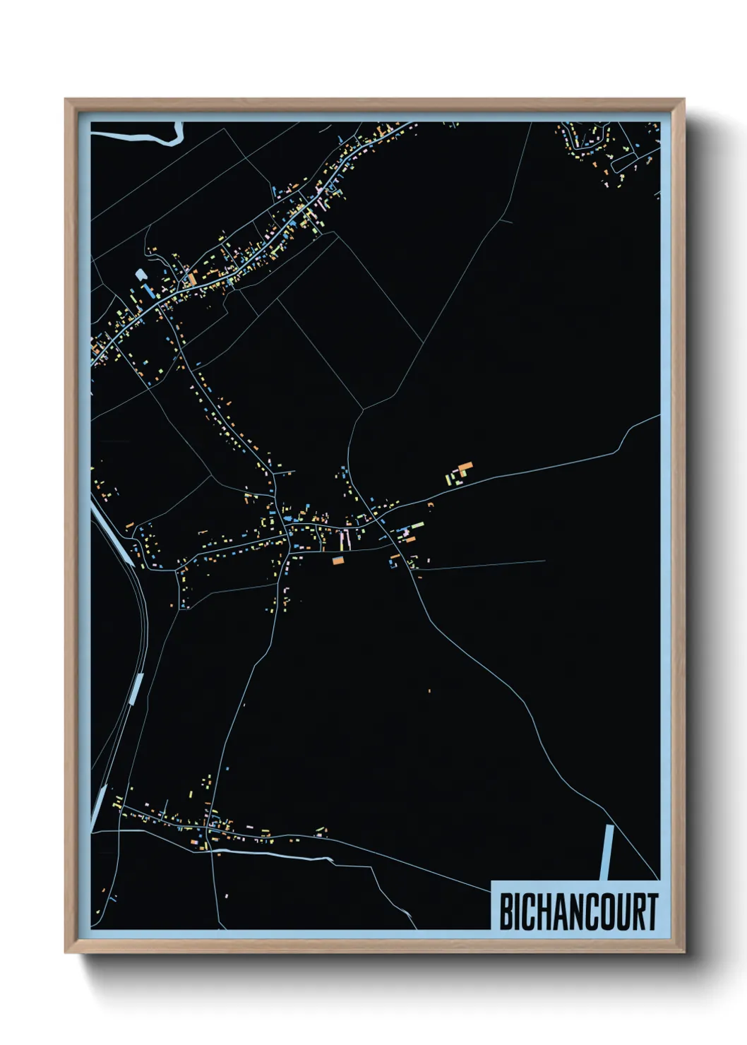 Une affiche de carte sur Bichancourt