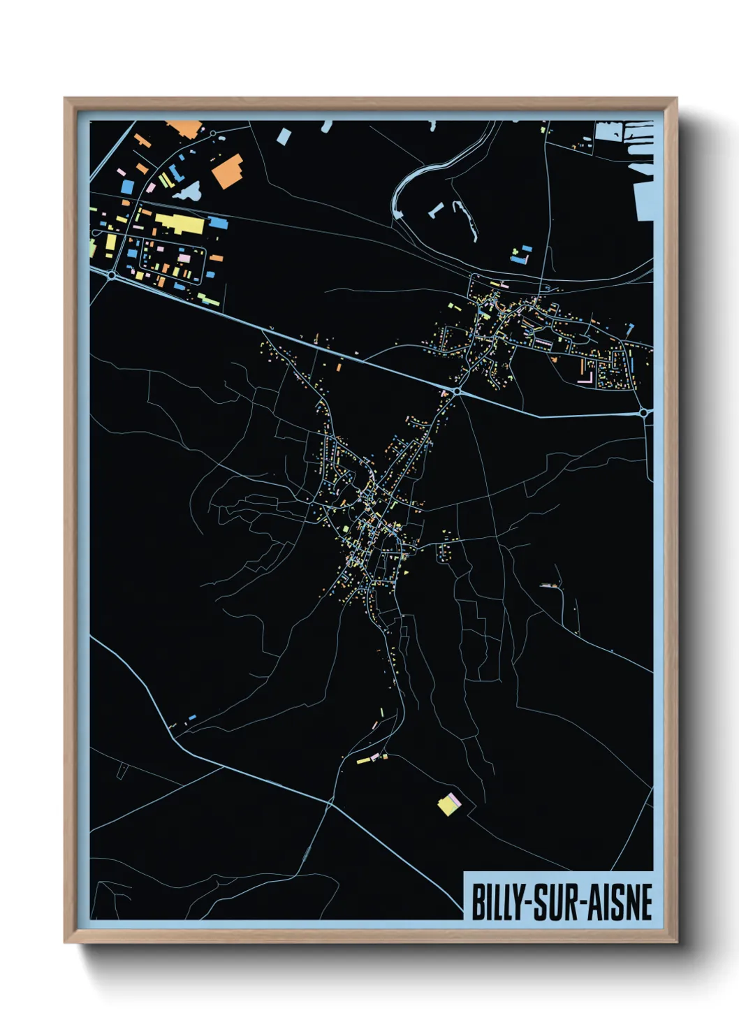 Une affiche de carte sur Billy-sur-Aisne