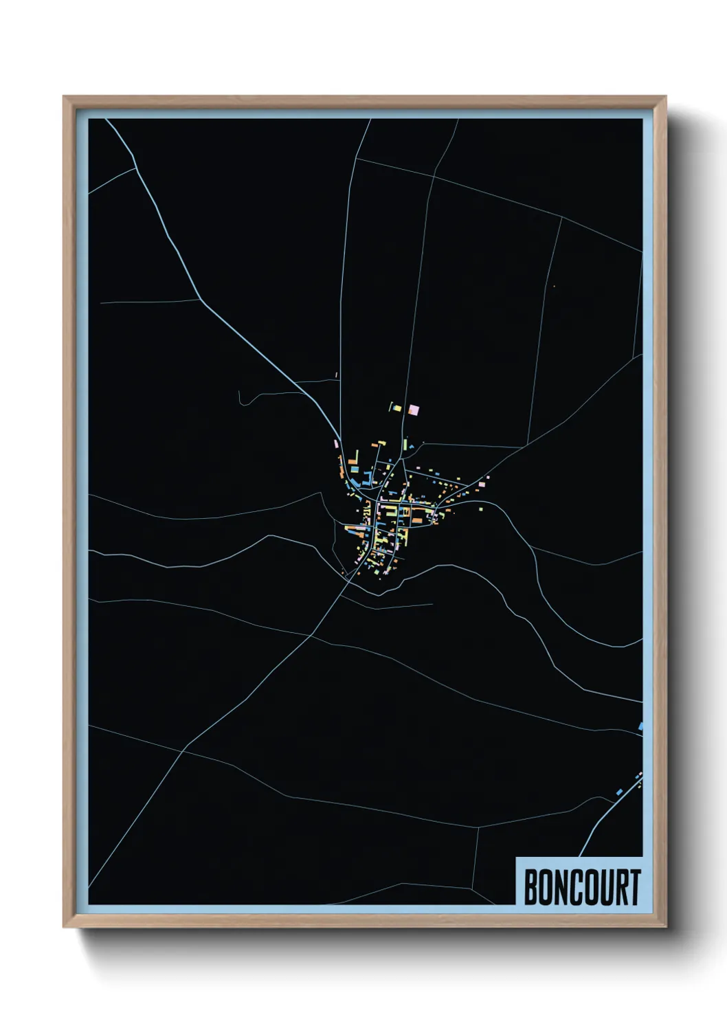 Une affiche de carte sur Boncourt