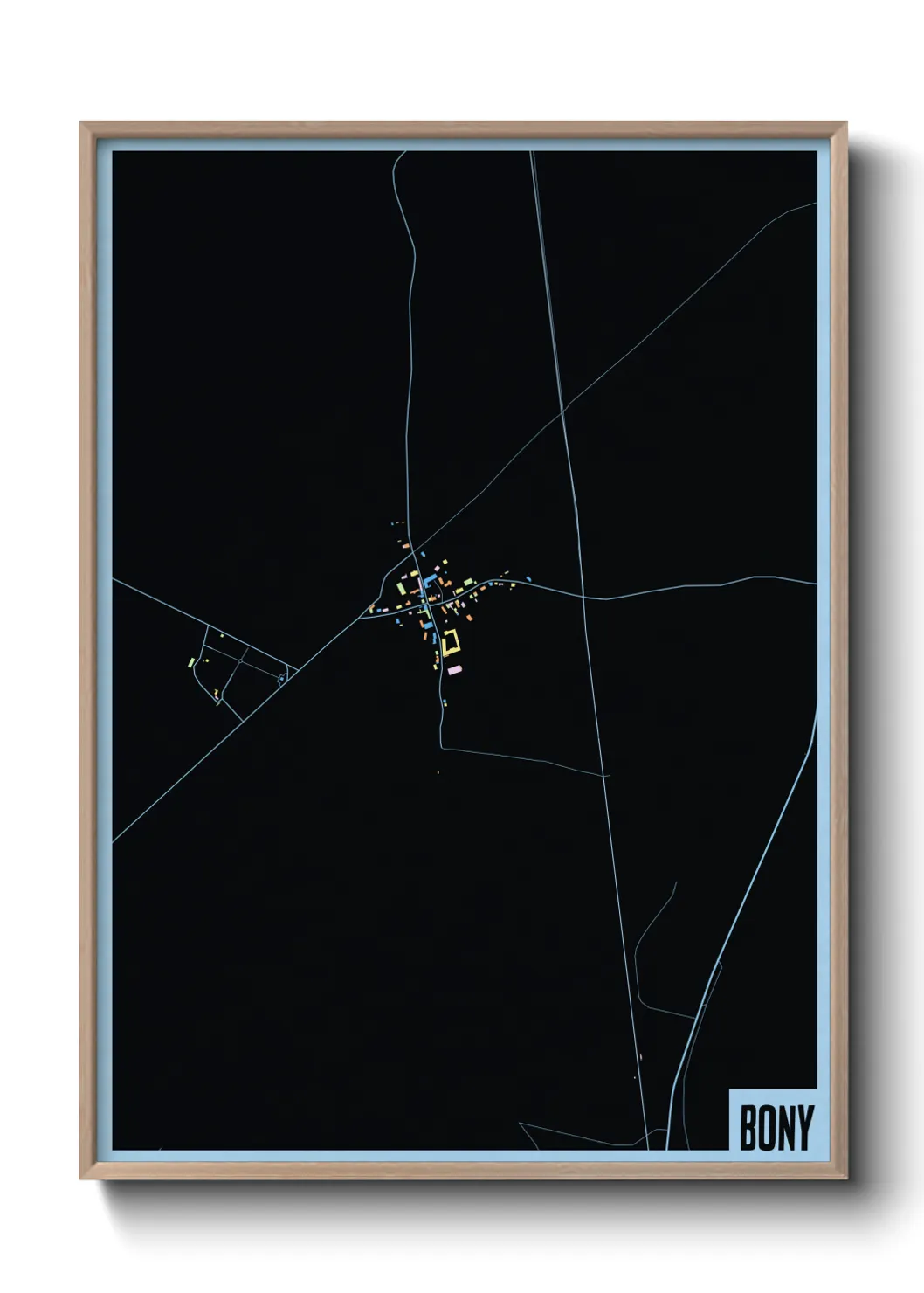 Une affiche de carte sur Bony