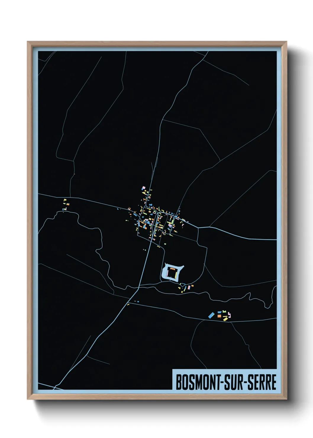 Une affiche de carte sur Bosmont-sur-Serre