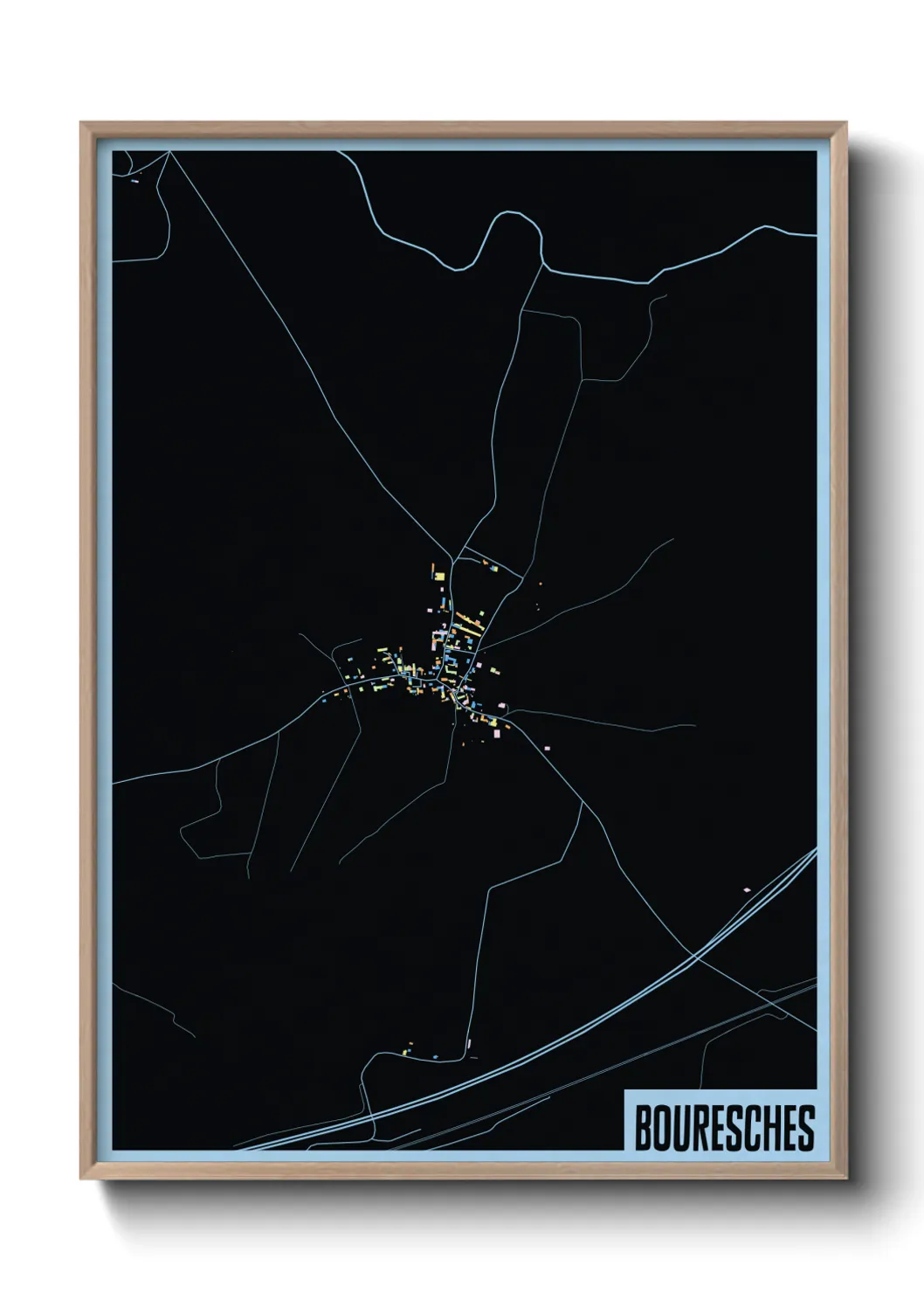 Une affiche de carte sur Bouresches