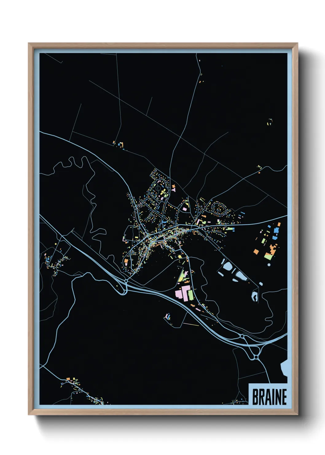 Une affiche de carte sur Braine