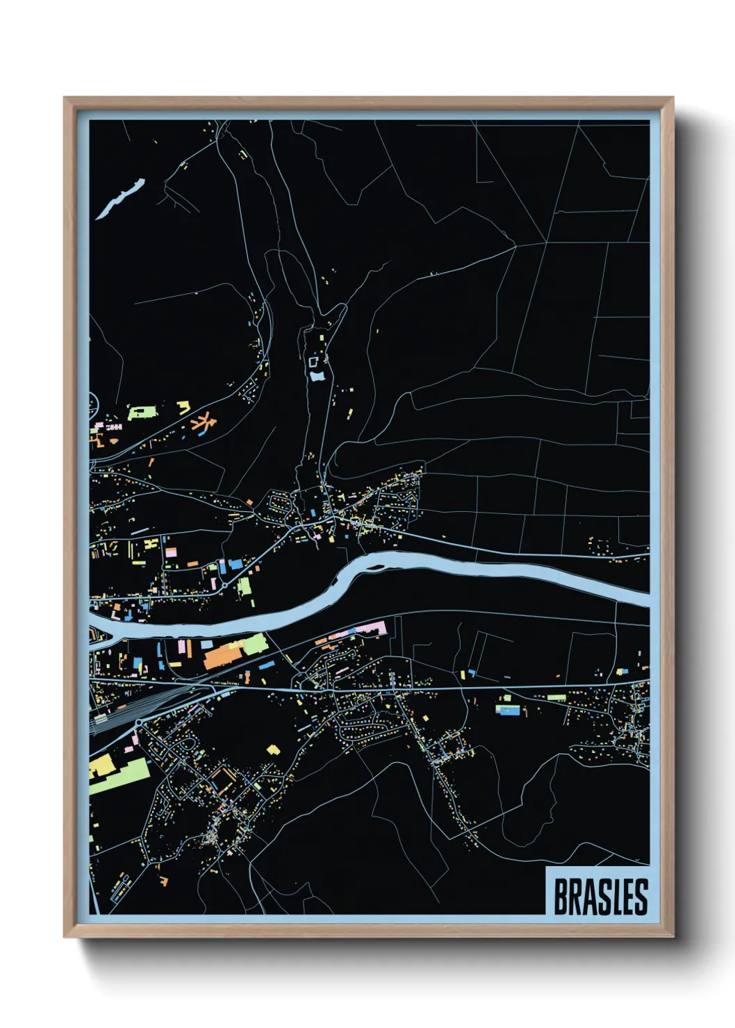 Une affiche de carte sur Brasles