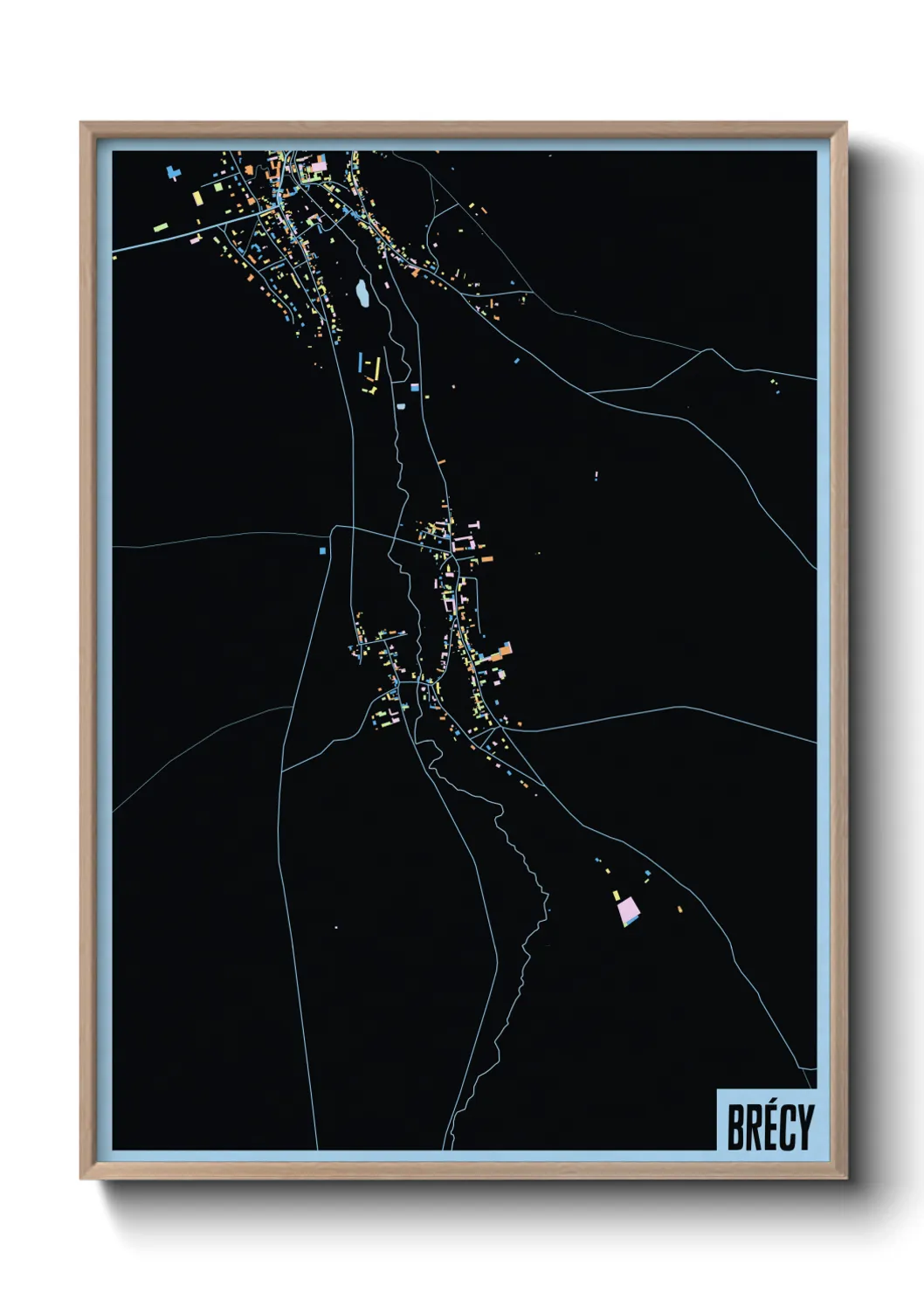 Une affiche de carte sur Brécy