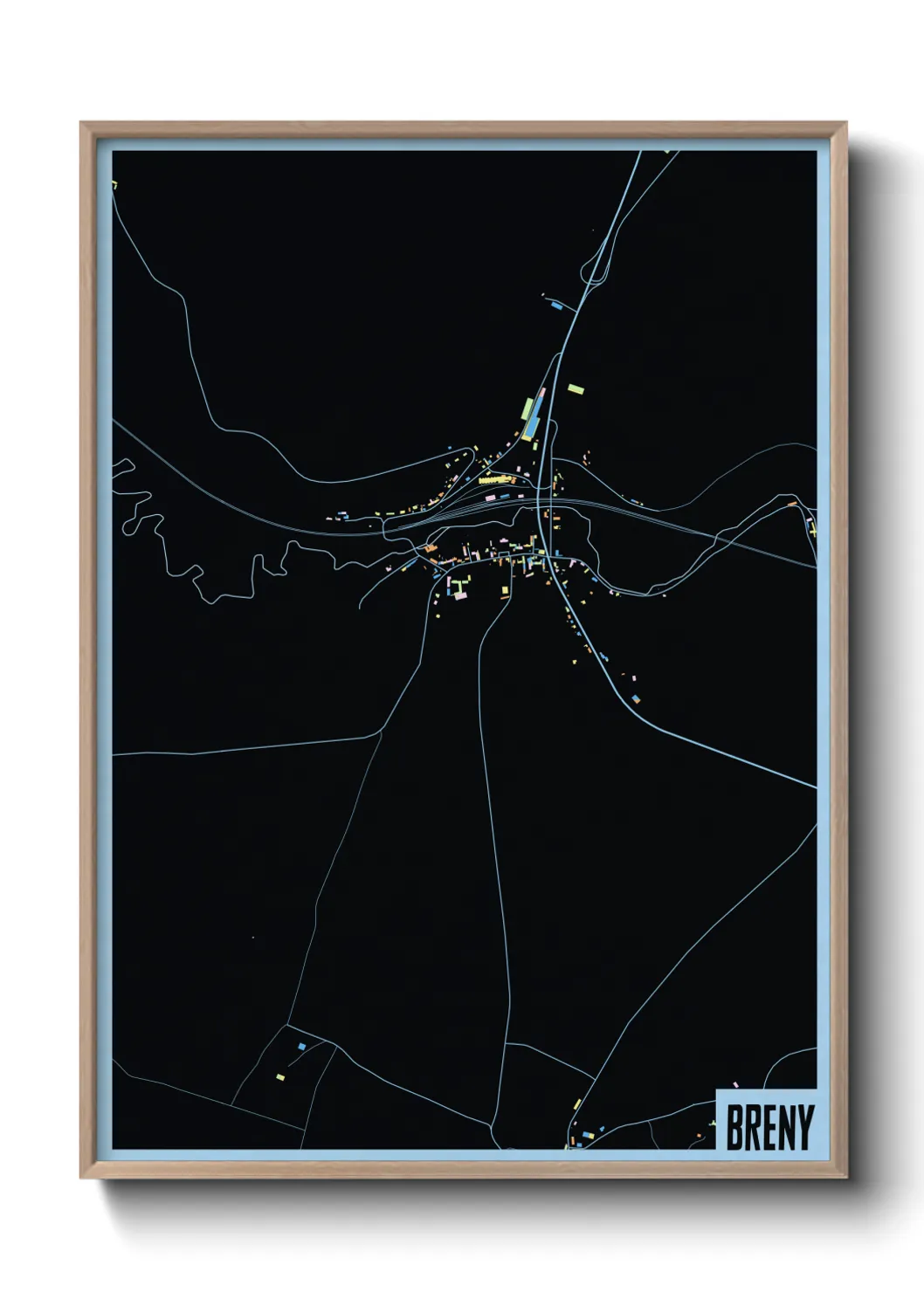 Une affiche de carte sur Breny