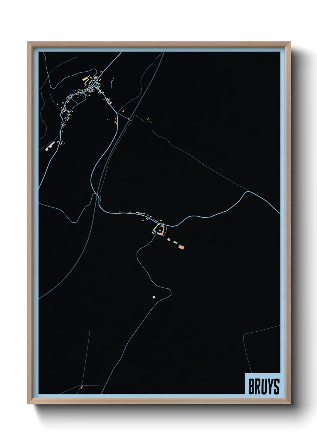 Une affiche de carte sur Bruys