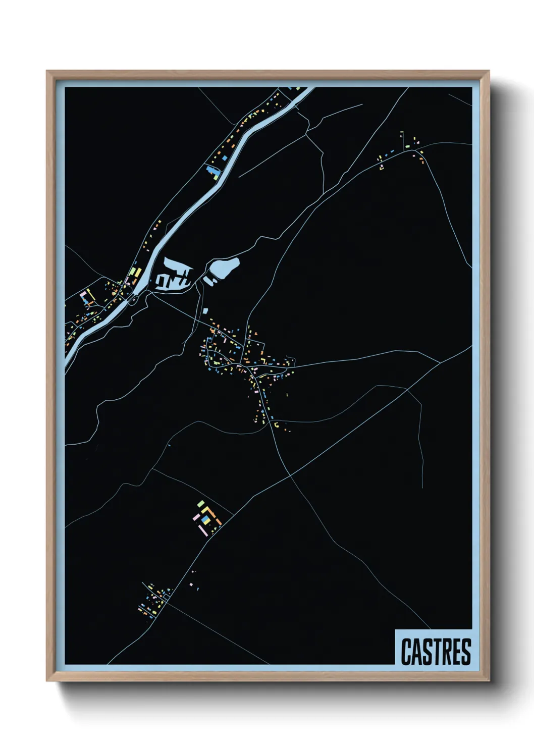 Une affiche de carte sur Castres