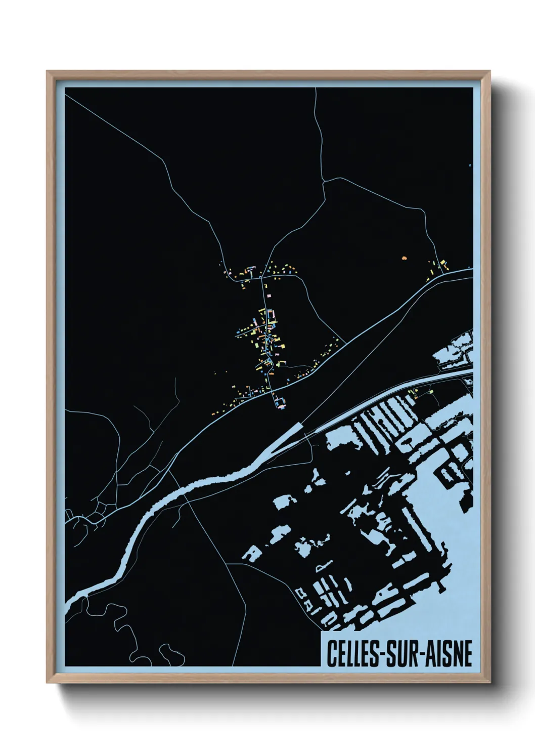 Une affiche de carte sur Celles-sur-Aisne