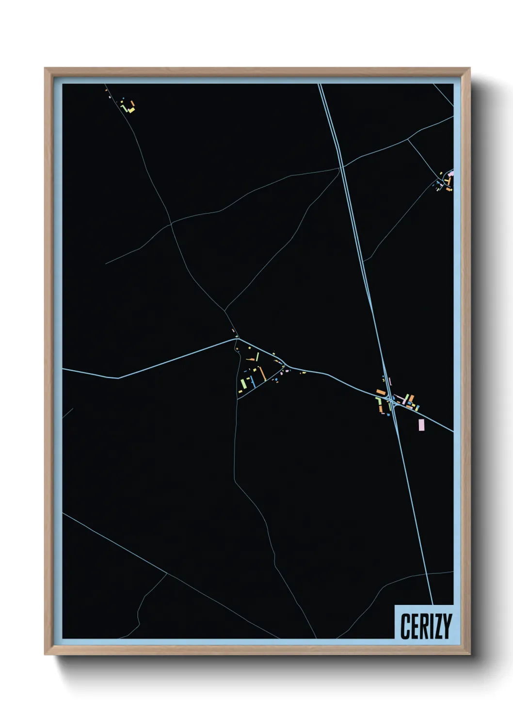 Une affiche de carte sur Cerizy