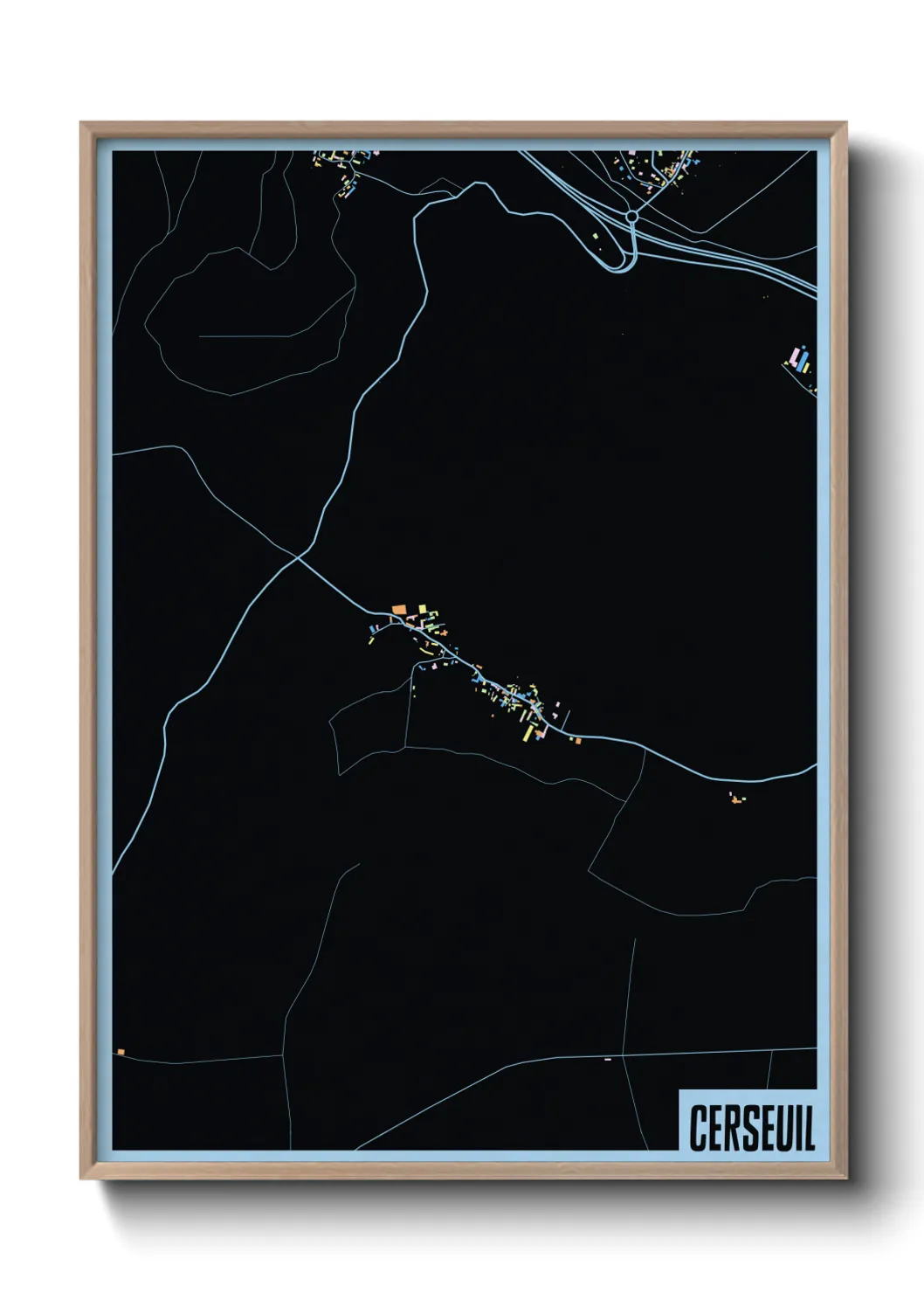 Une affiche de carte sur Cerseuil