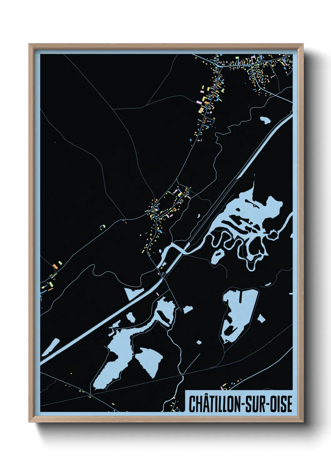 Une affiche de carte sur Châtillon-sur-Oise