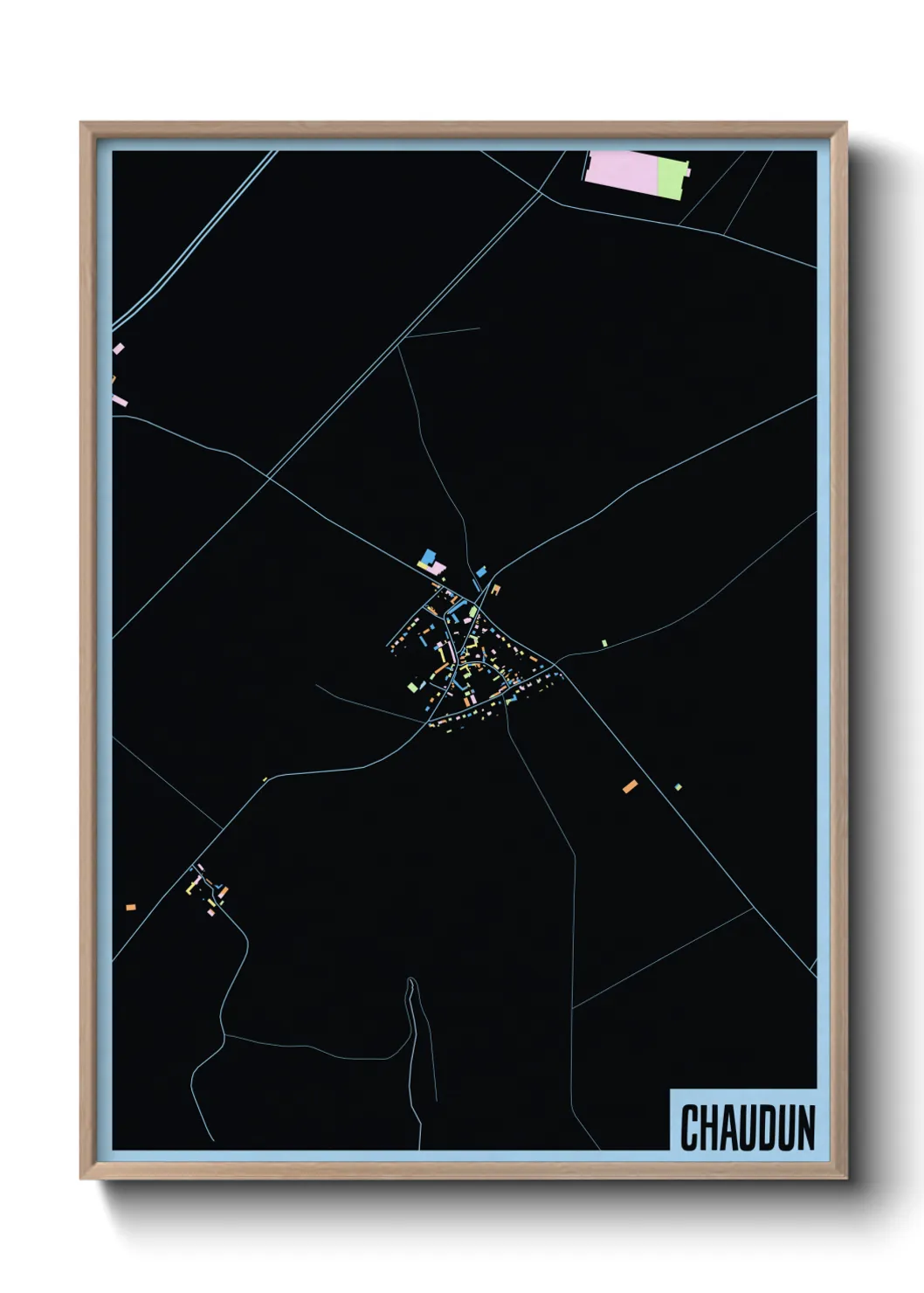 Une affiche de carte sur Chaudun