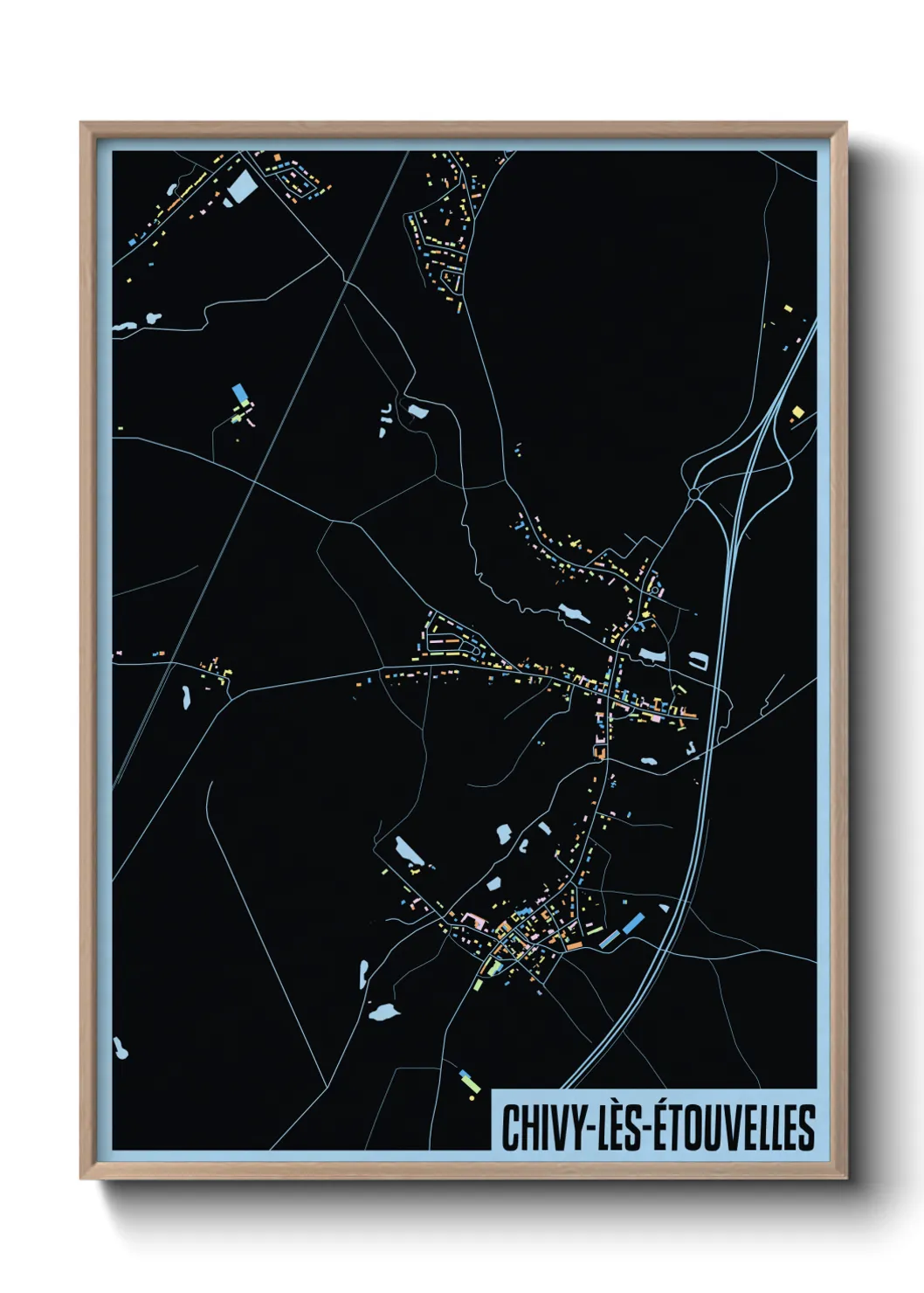 Une affiche de carte sur Chivy-lès-Étouvelles