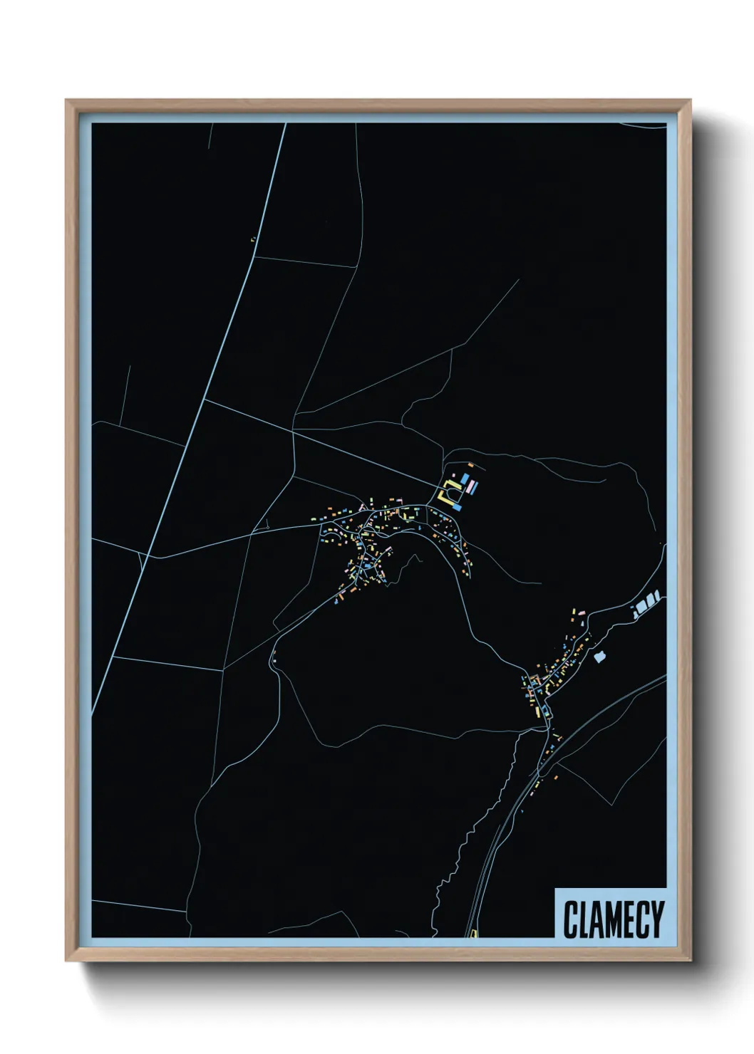 Une affiche de carte sur Clamecy