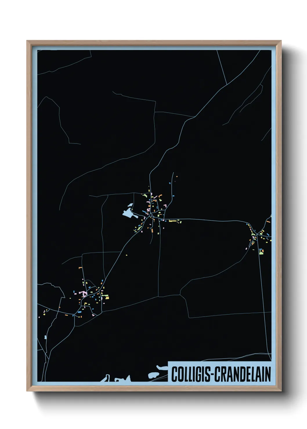 Une affiche de carte sur Colligis-Crandelain