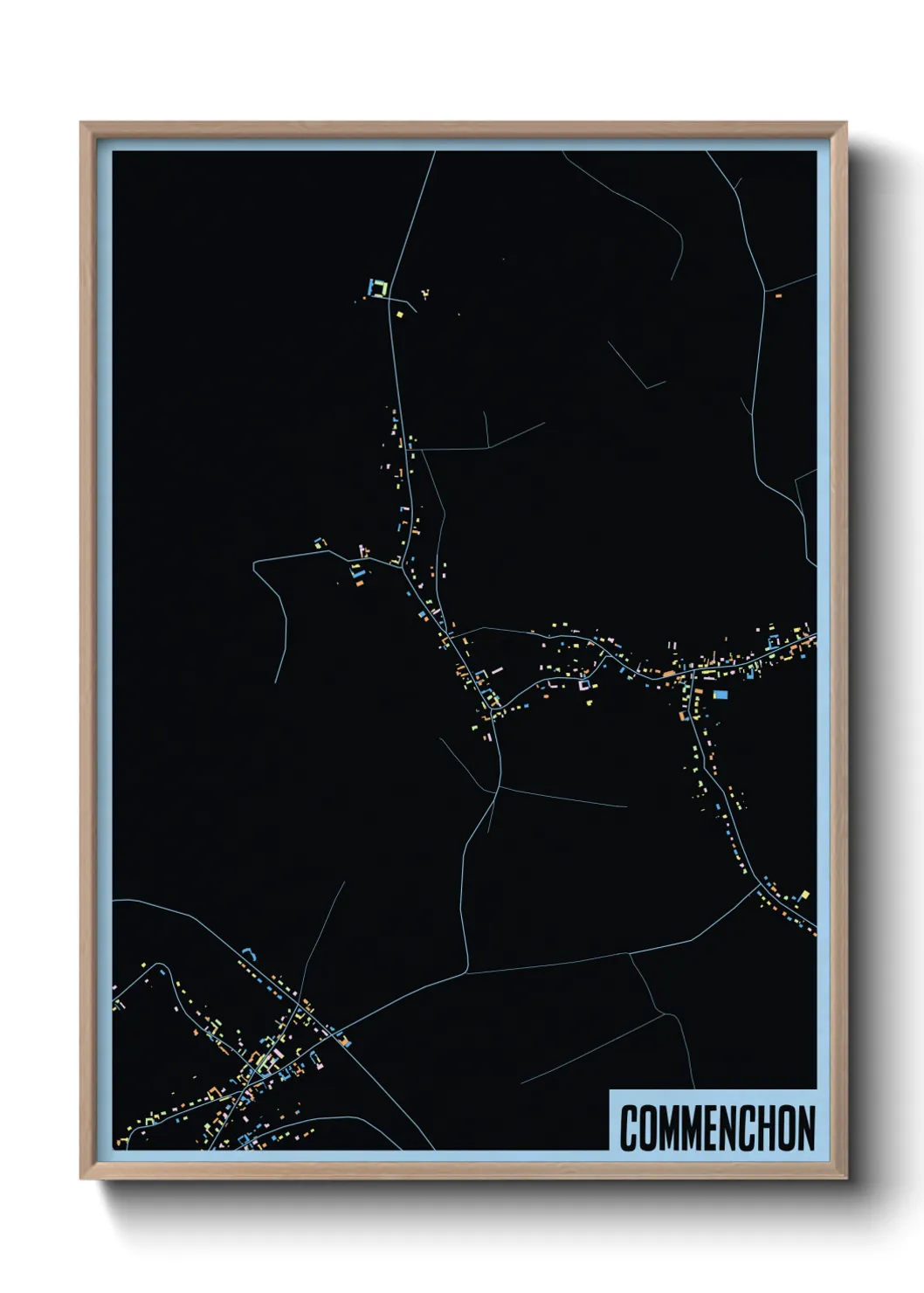 Une affiche de carte sur Commenchon