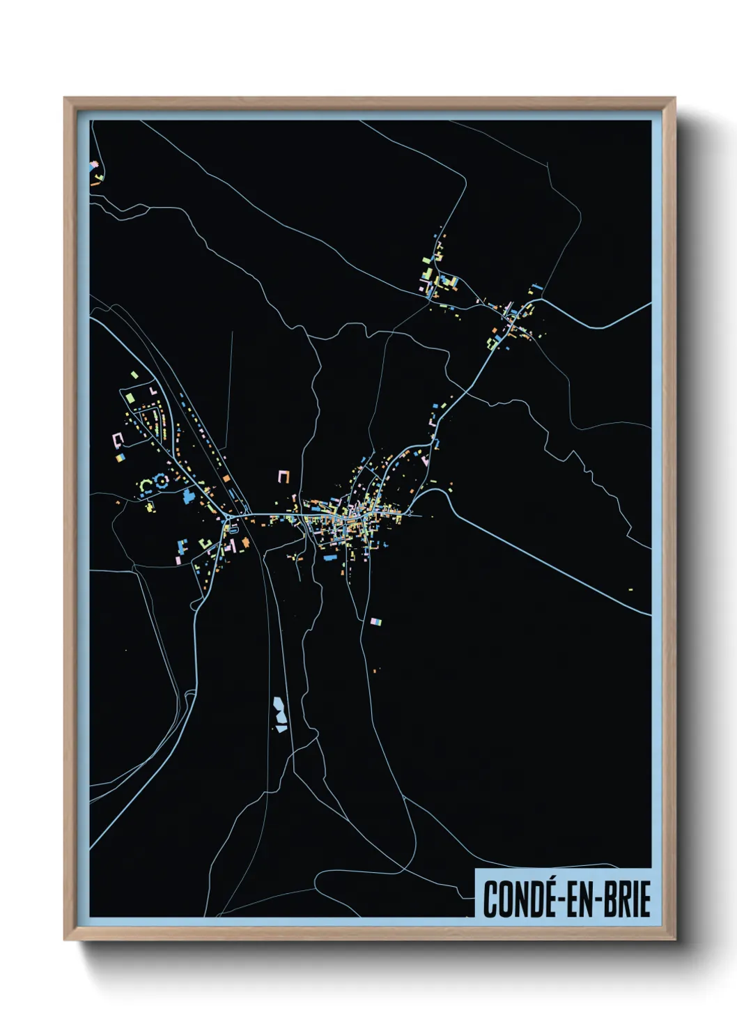 Une affiche de carte sur Condé-en-Brie