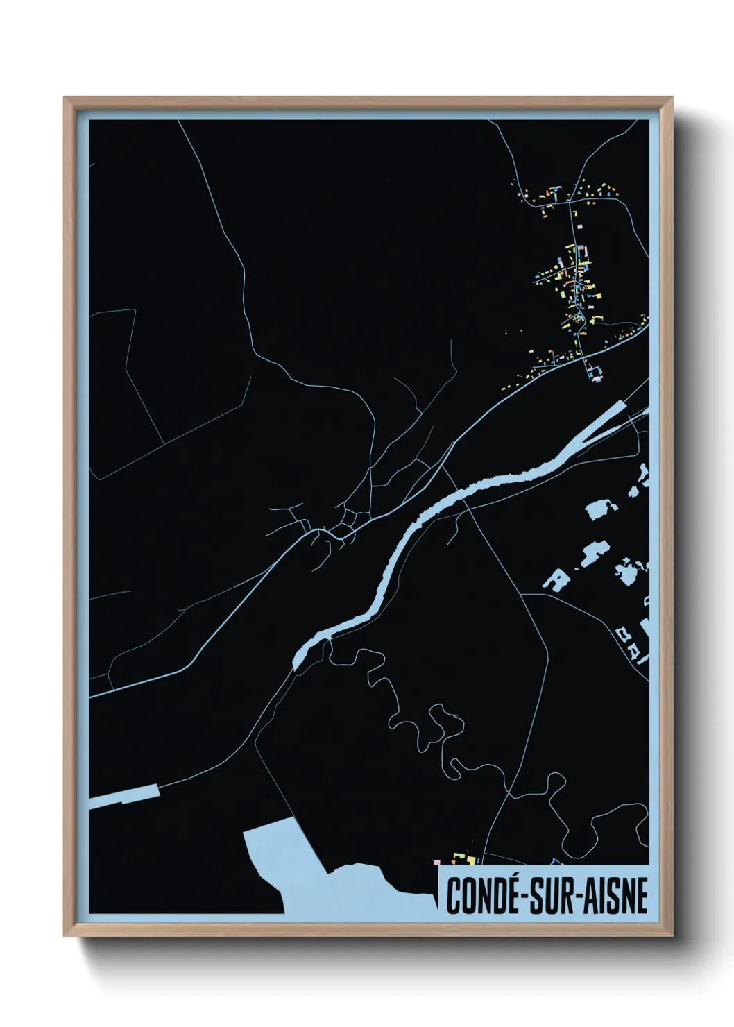 Une affiche de carte sur Condé-sur-Aisne