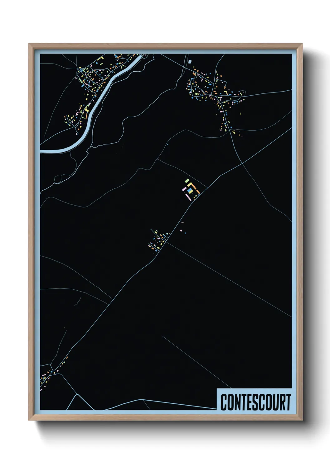 Une affiche de carte sur Contescourt