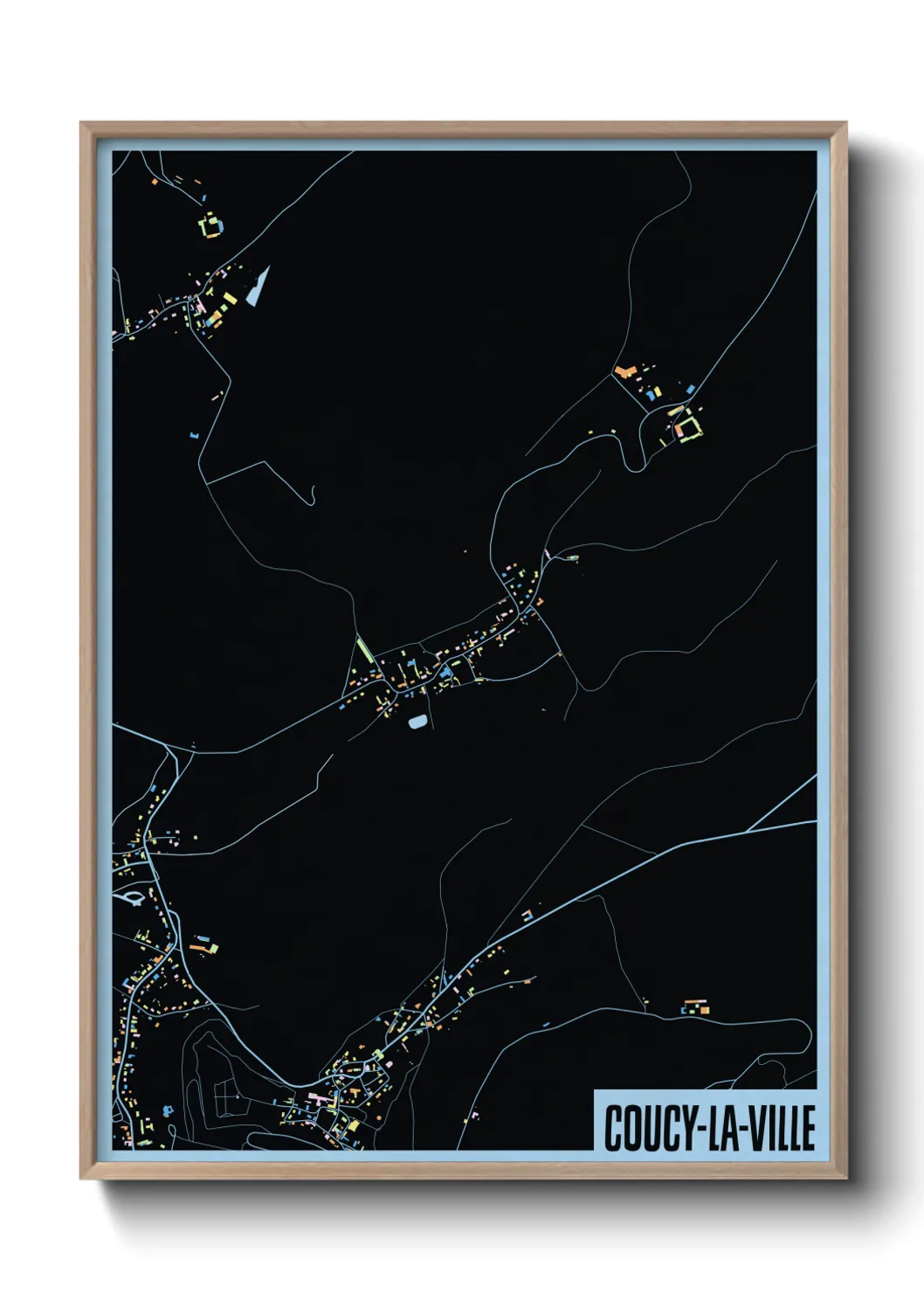 Une affiche de carte sur Coucy-la-Ville