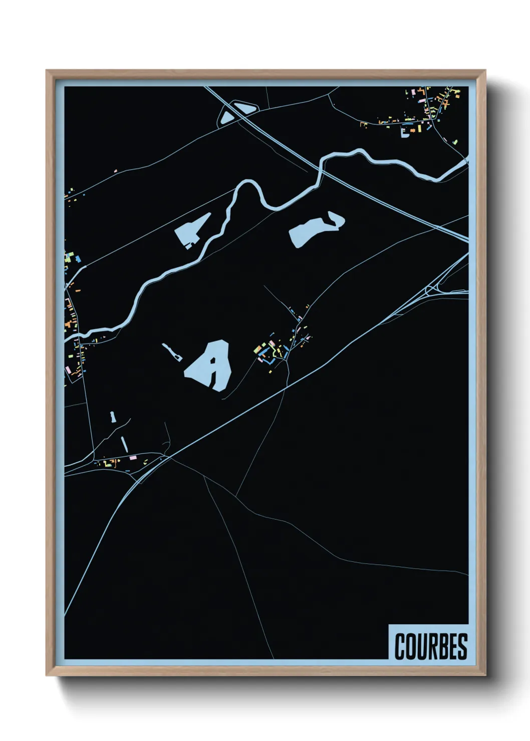 Une affiche de carte sur Courbes