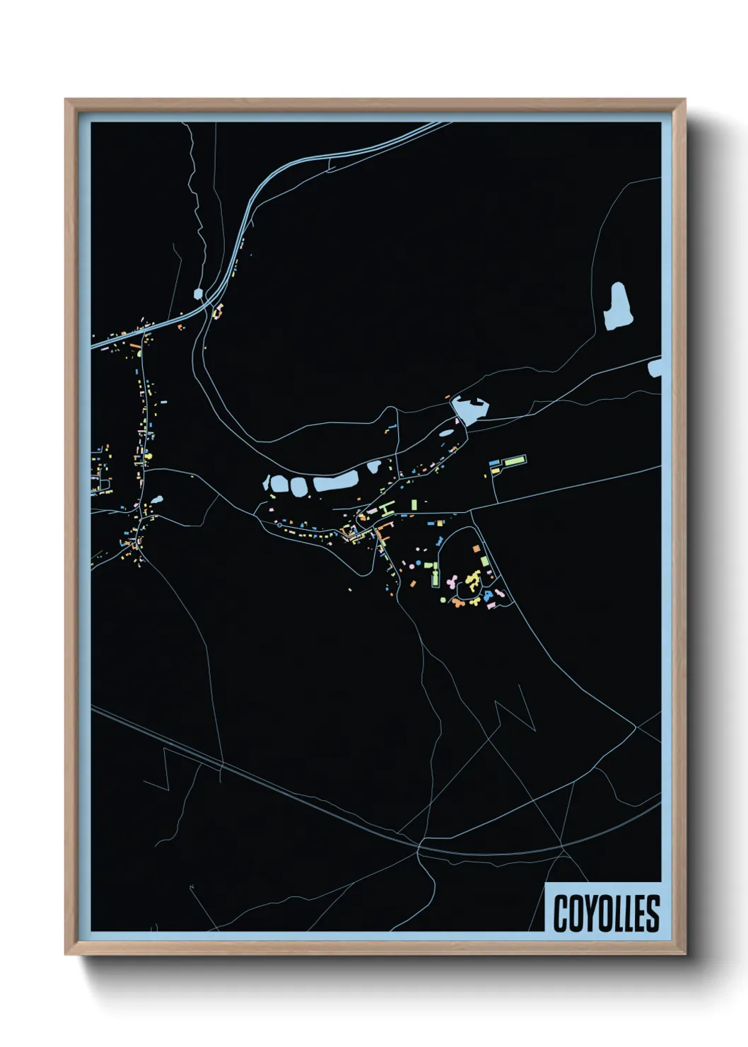 Une affiche de carte sur Coyolles