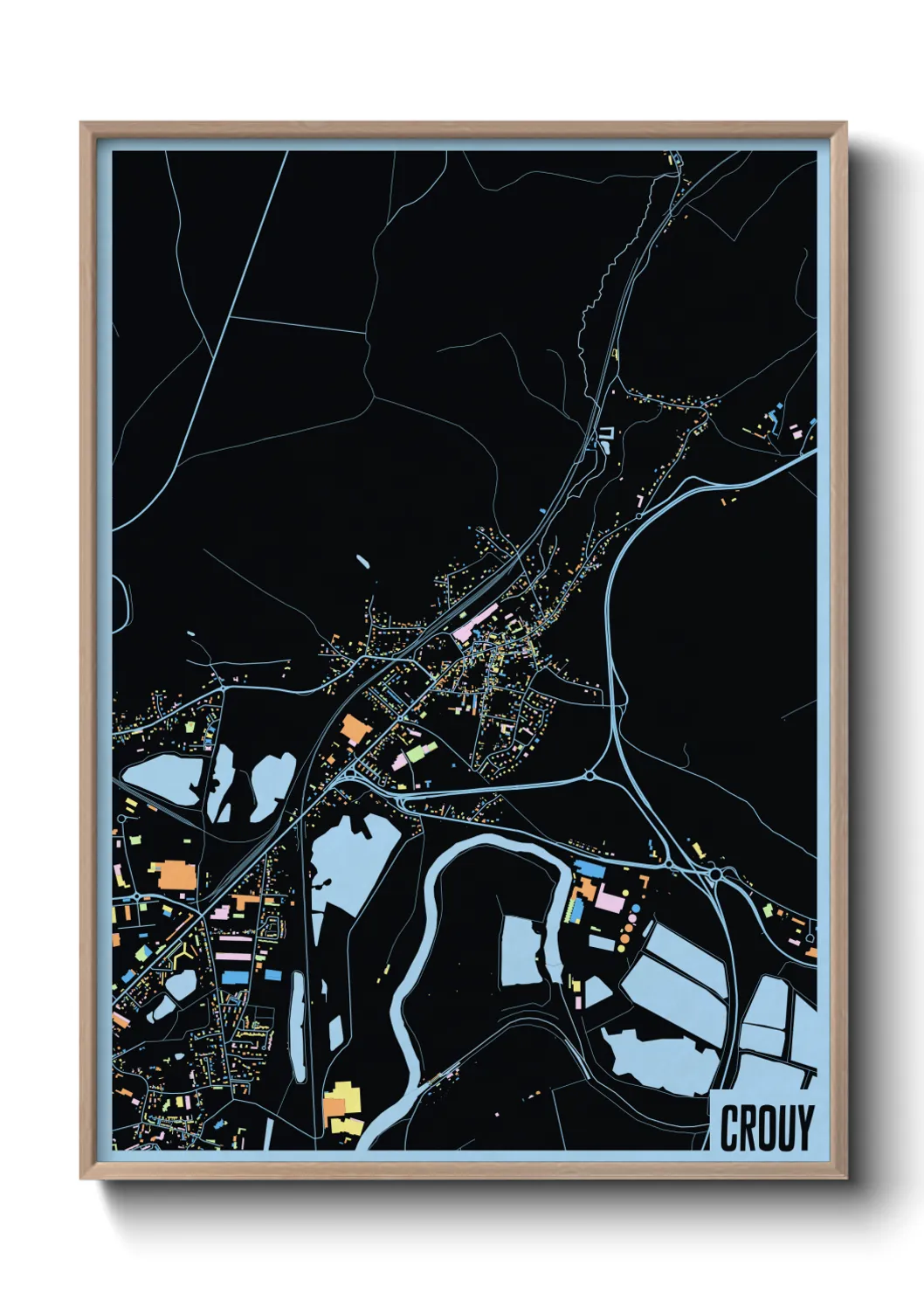 Une affiche de carte sur Crouy