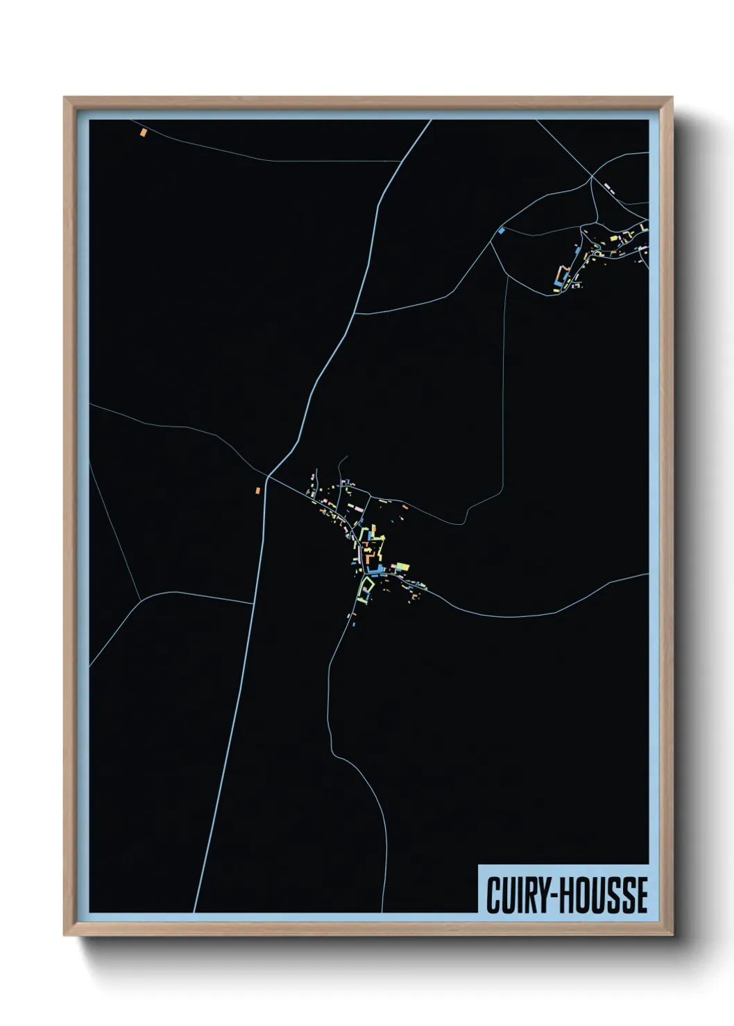 Une affiche de carte sur Cuiry-Housse