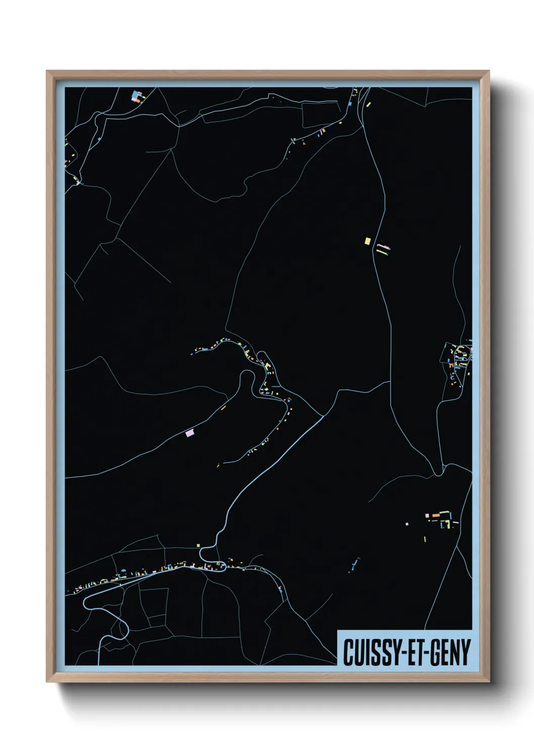 Une affiche de carte sur Cuissy-et-Geny