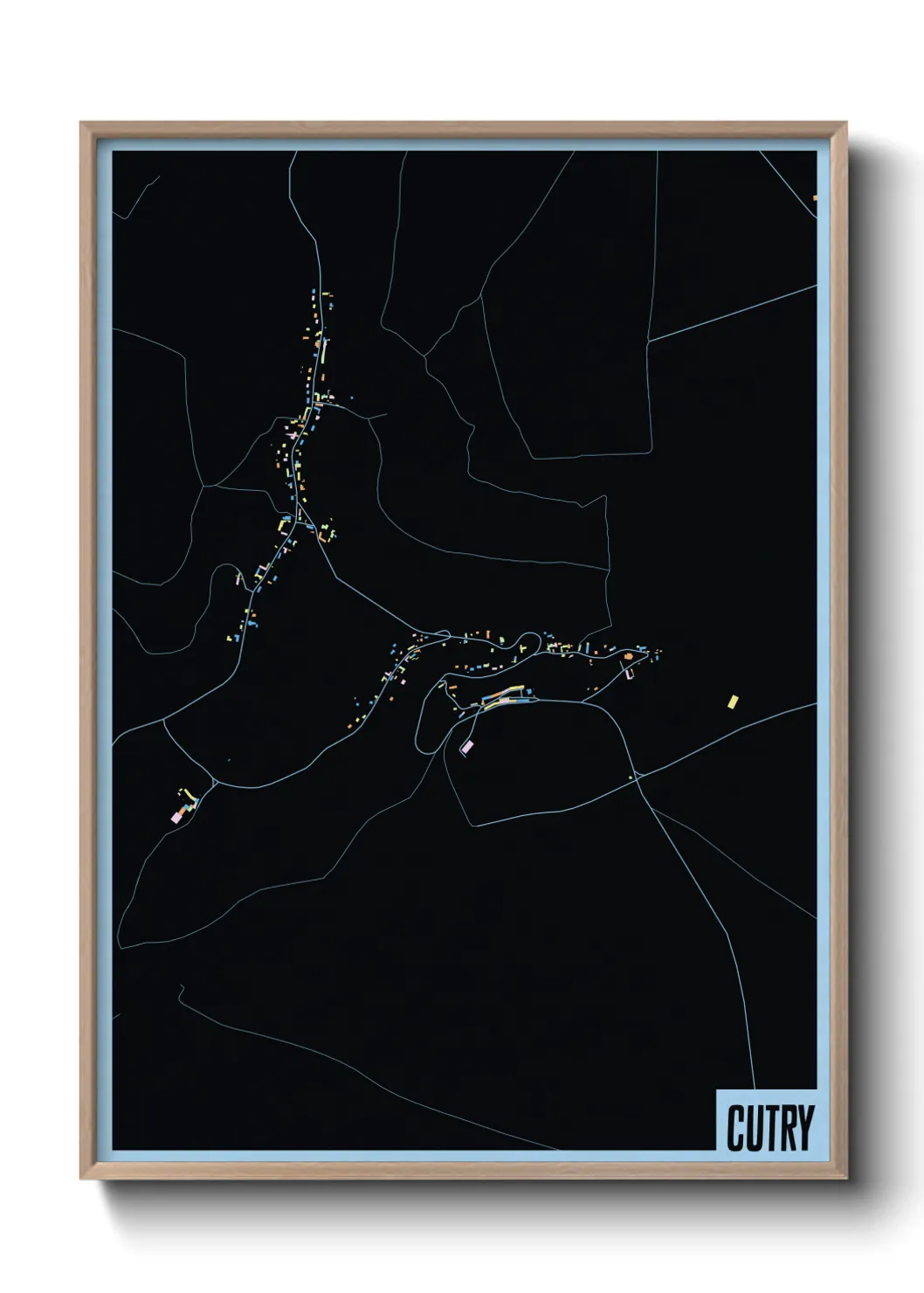 Une affiche de carte sur Cutry