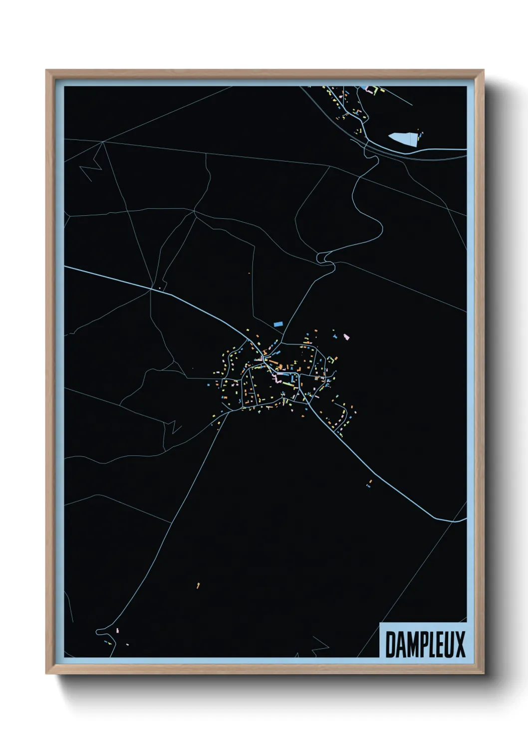 Une affiche de carte sur Dampleux