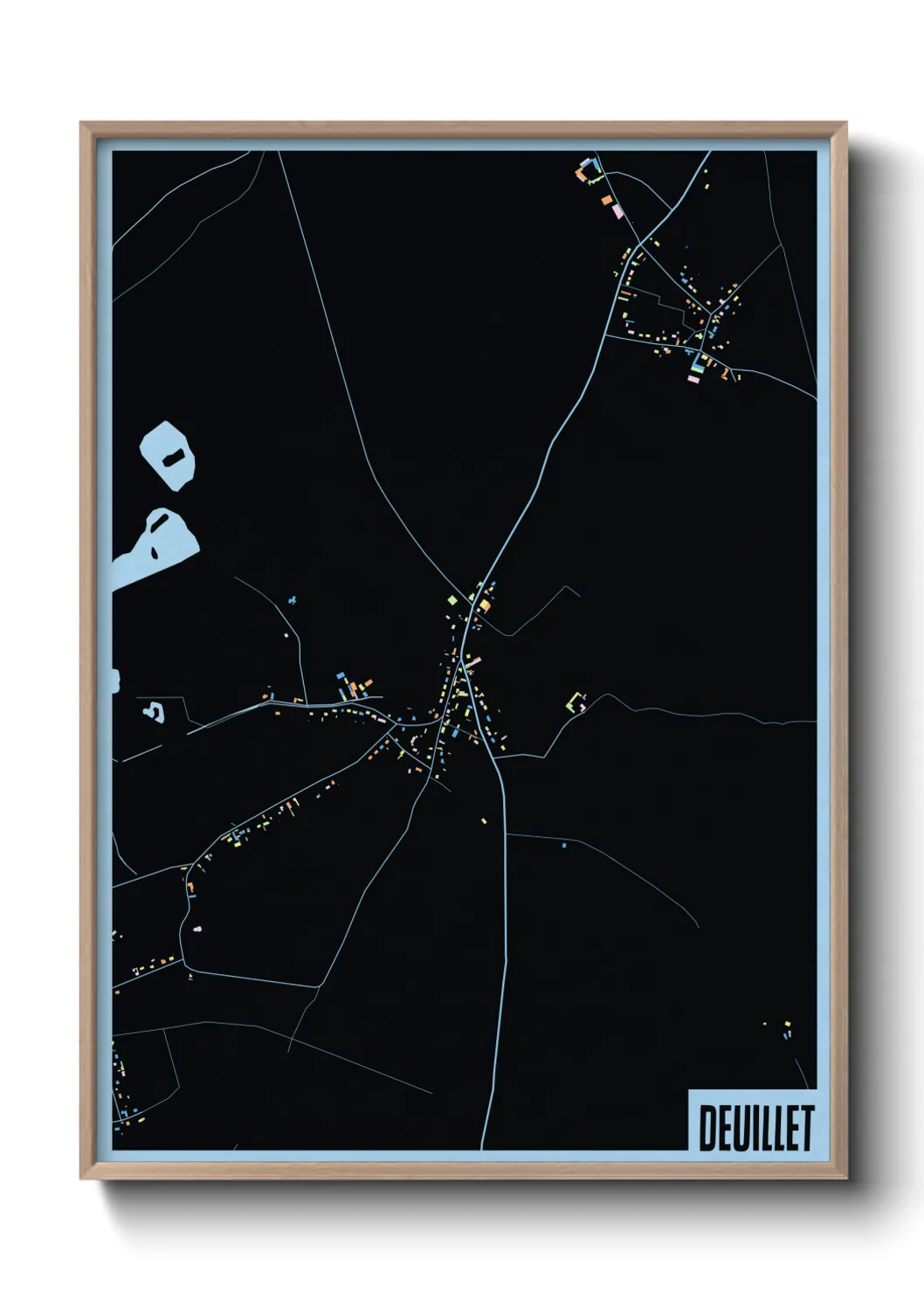 Une affiche de carte sur Deuillet