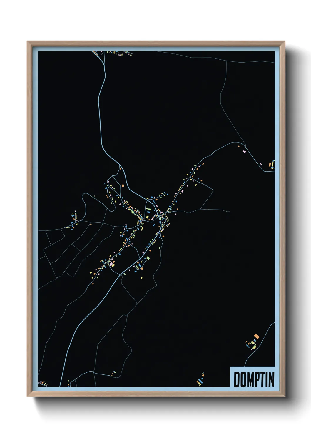 Une affiche de carte sur Domptin