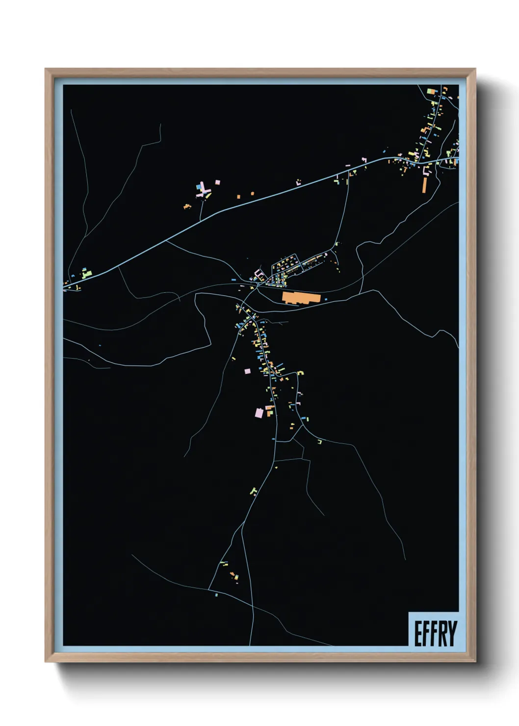 Une affiche de carte sur Effry