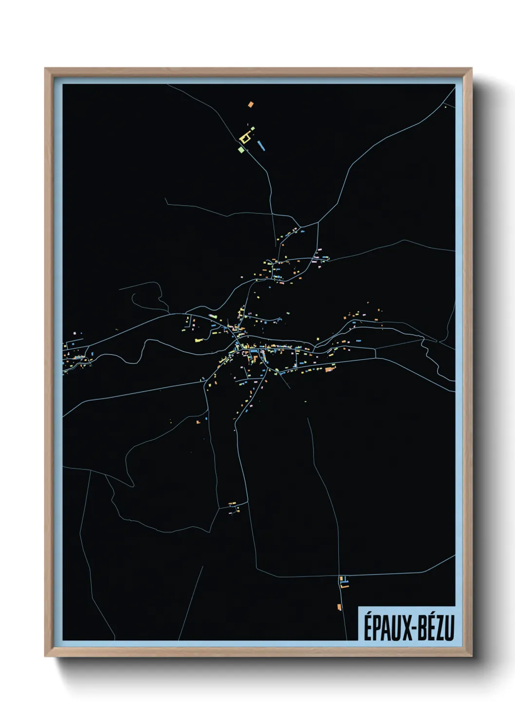 Une affiche de carte sur Épaux-Bézu