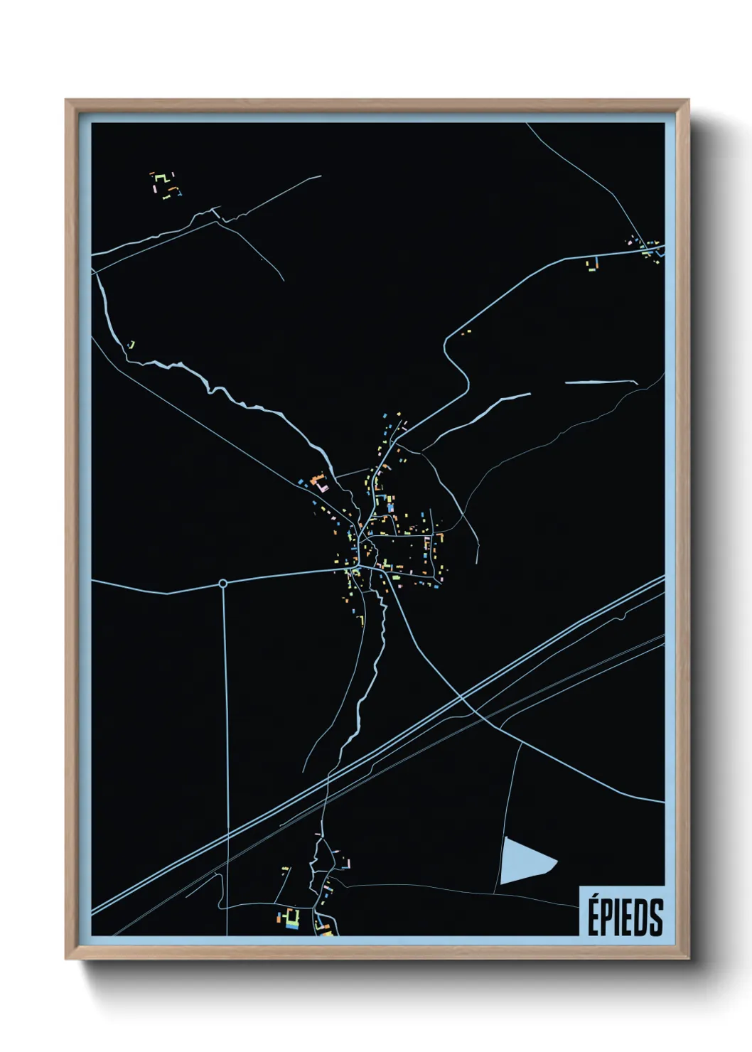 Une affiche de carte sur Épieds