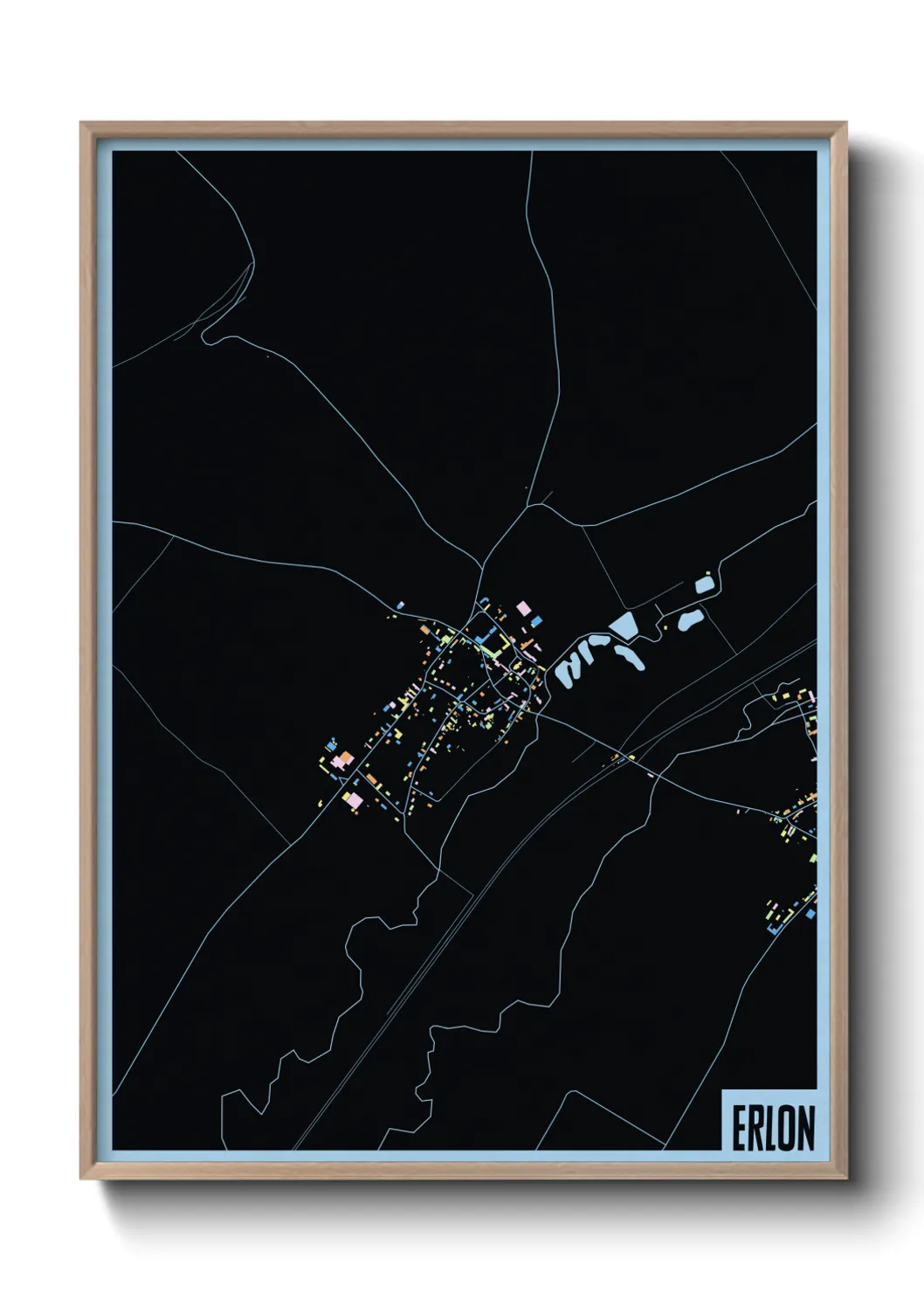 Une affiche de carte sur Erlon