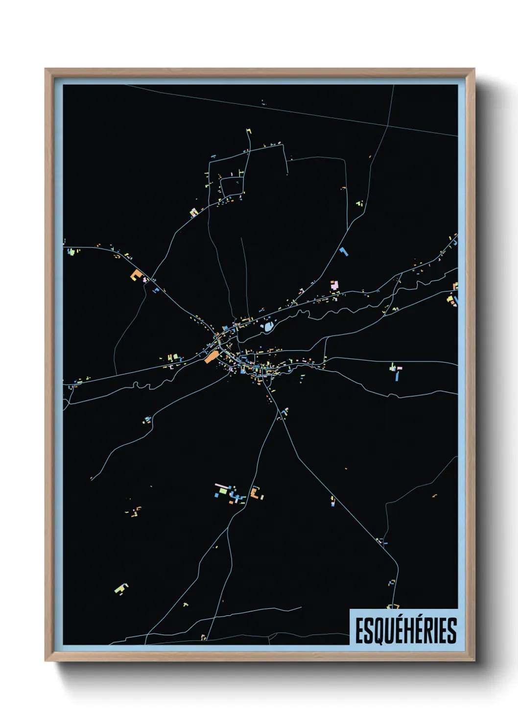 Une affiche de carte sur Esquéhéries