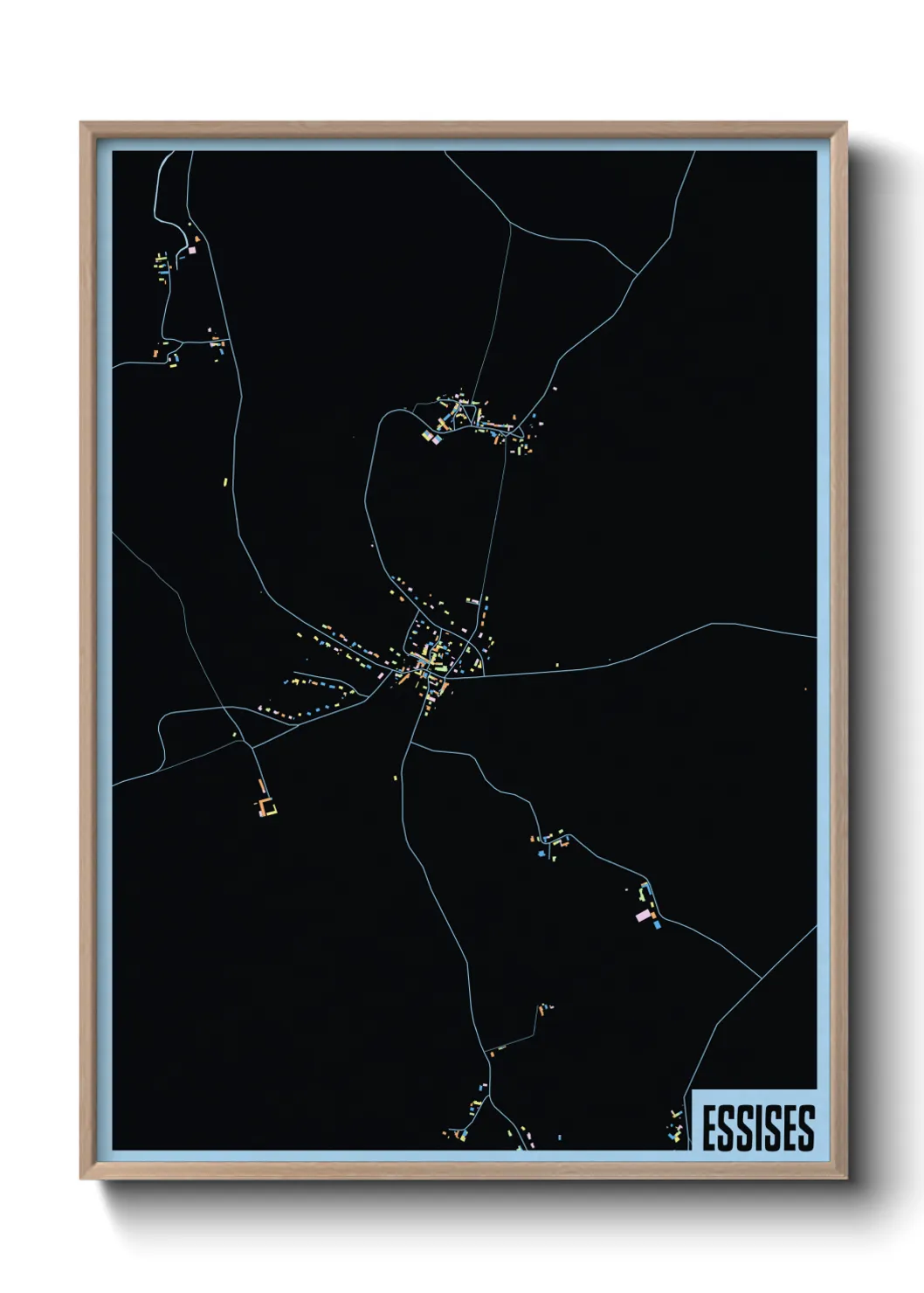 Une affiche de carte sur Essises