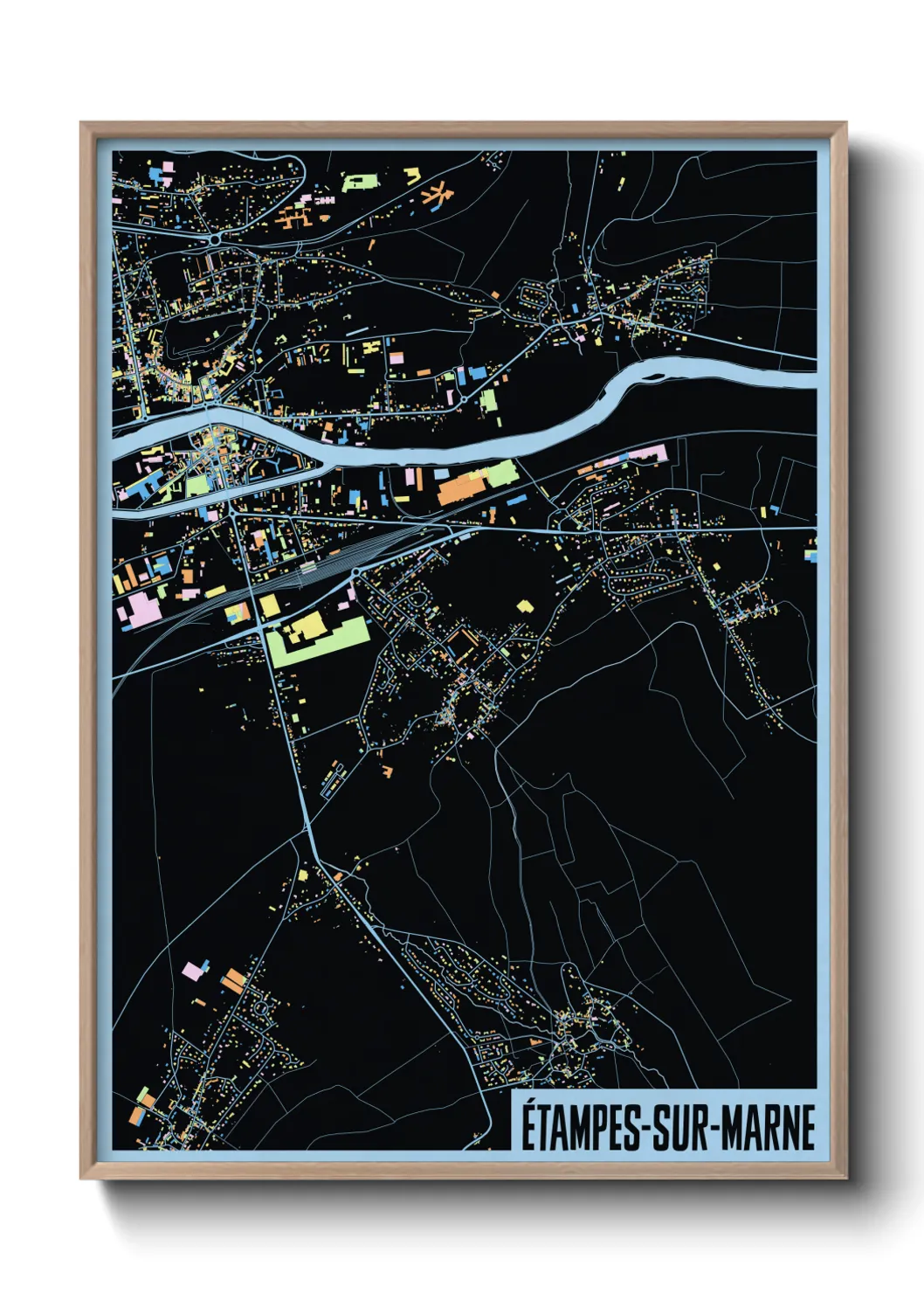 Une affiche de carte sur Étampes-sur-Marne