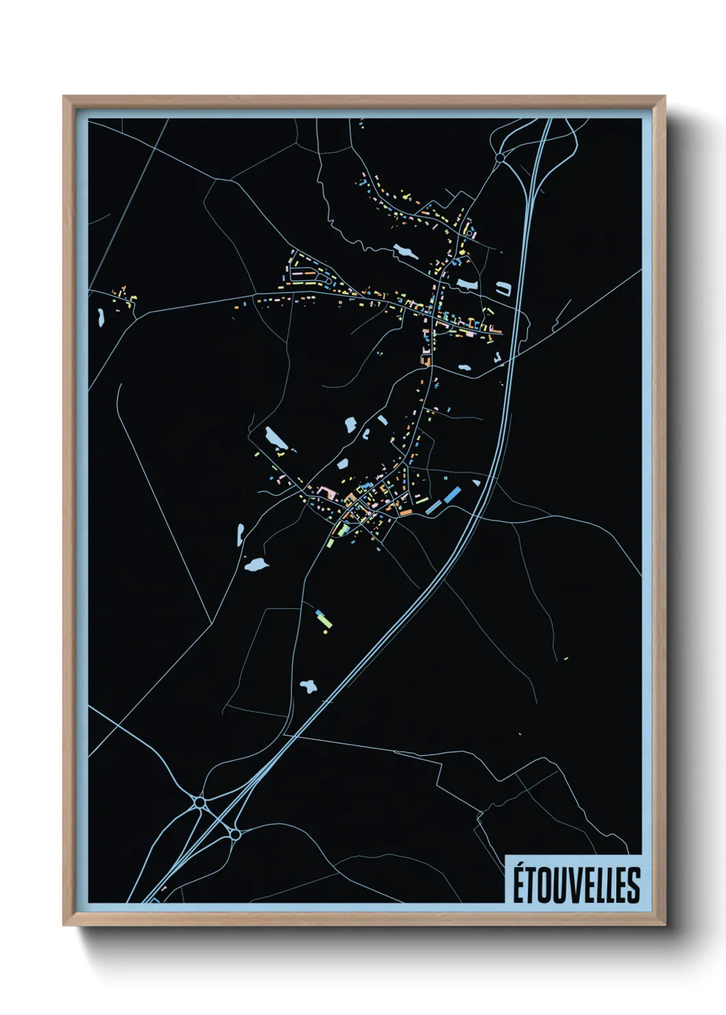 Une affiche de carte sur Étouvelles