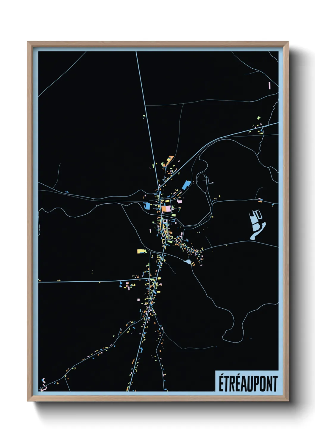 Une affiche de carte sur Étréaupont