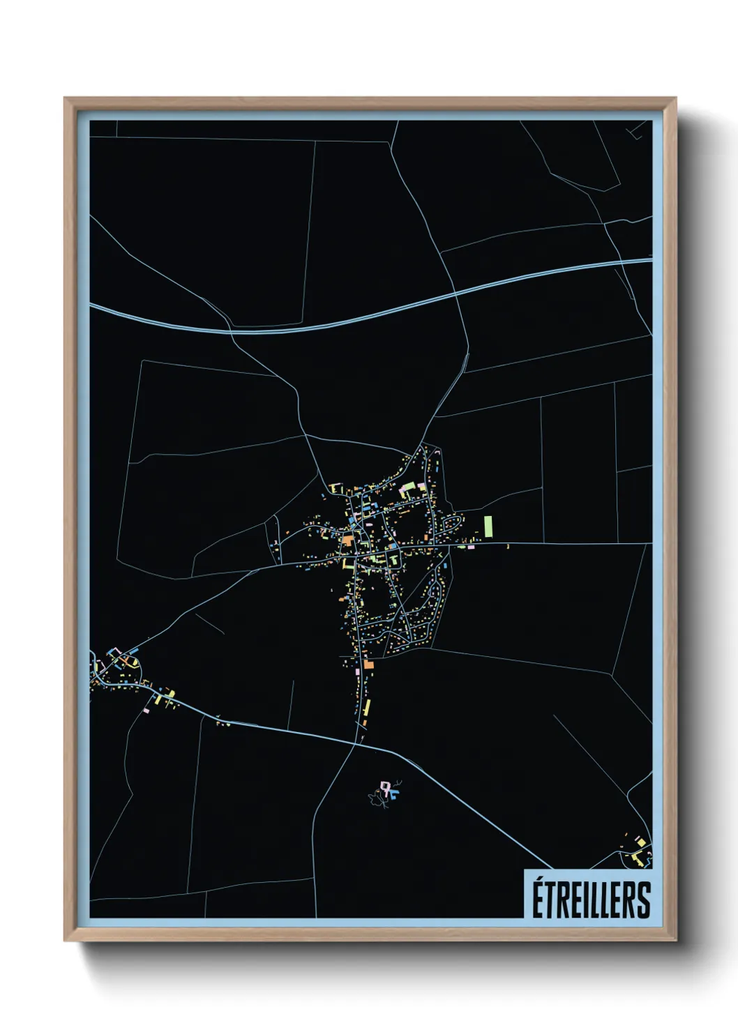 Une affiche de carte sur Étreillers