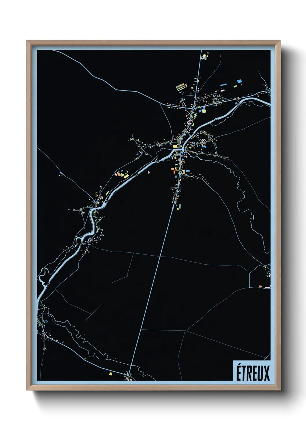 Une affiche de carte sur Étreux