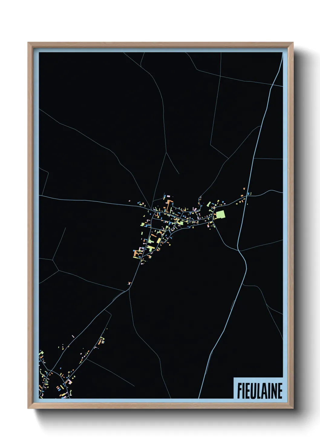 Une affiche de carte sur Fieulaine