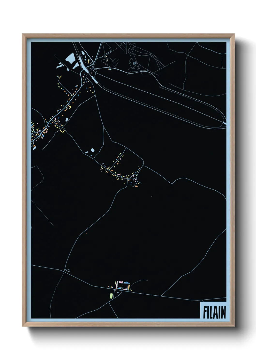 Une affiche de carte sur Filain