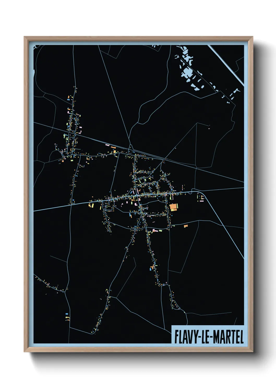 Une affiche de carte sur Flavy-le-Martel